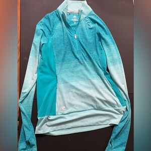 Adidas Women's Blue Gradient Golf Quarter Zip